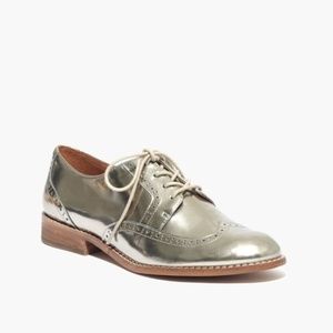 Madewell Declan Oxford Loafers in Metallic Gold